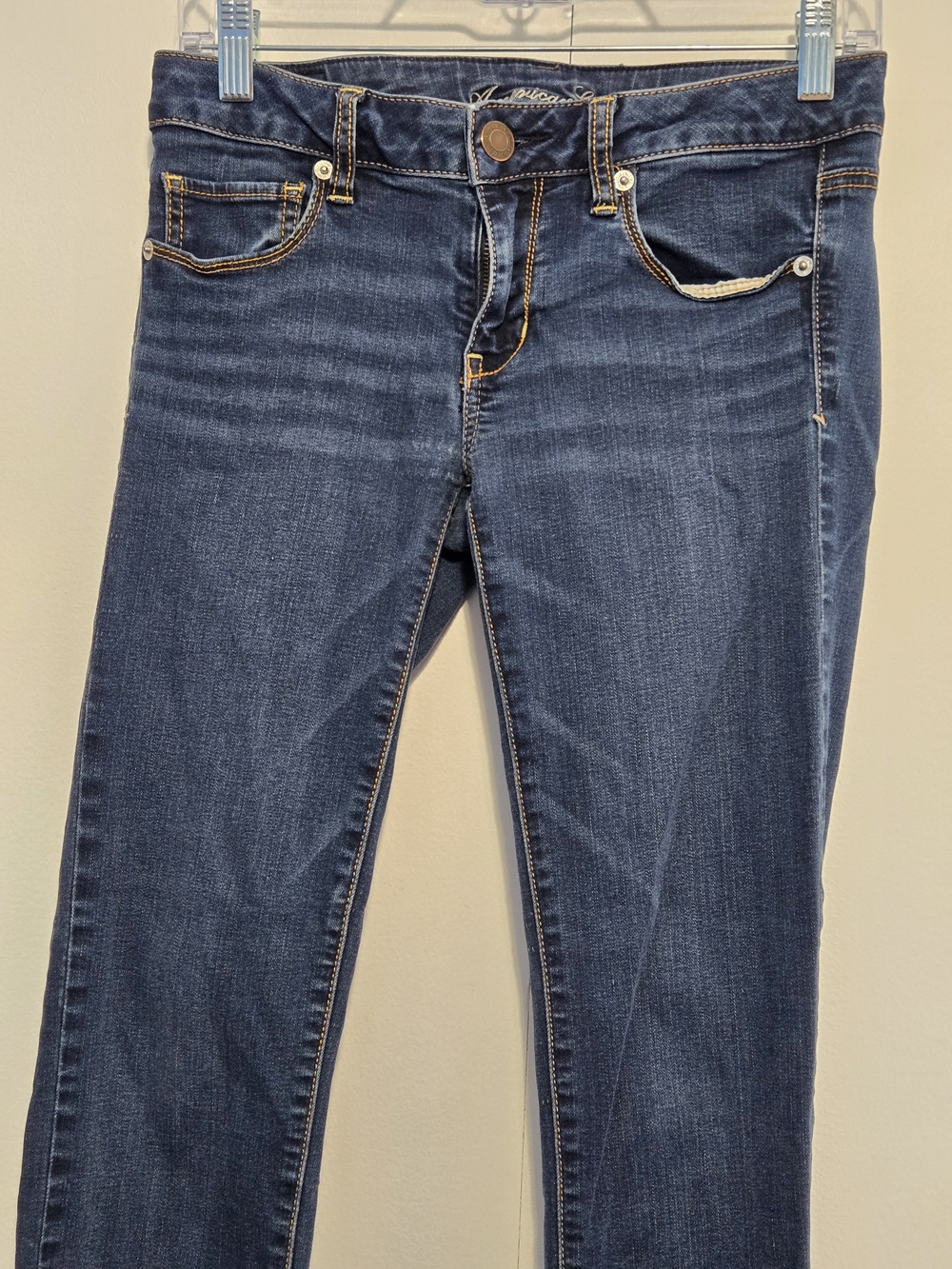 American Eagle Super‎ Stretch Skinny Jeans Dark Wash Women's 6 Long - Picture 2 of 6